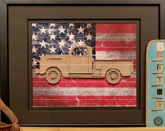 F-1 Pickup, Gen 1, Classic Car, Vintage Truck, Garage Art, Man Cave, Office Decor, Graduation gift, Christmas gift