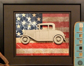 Model A Coupe, Vintage Car, Classic Car, Antique Auto, Rat Rod, Garage Art, Man Cave, Office Decor, Graduation gift, Father's Day gift