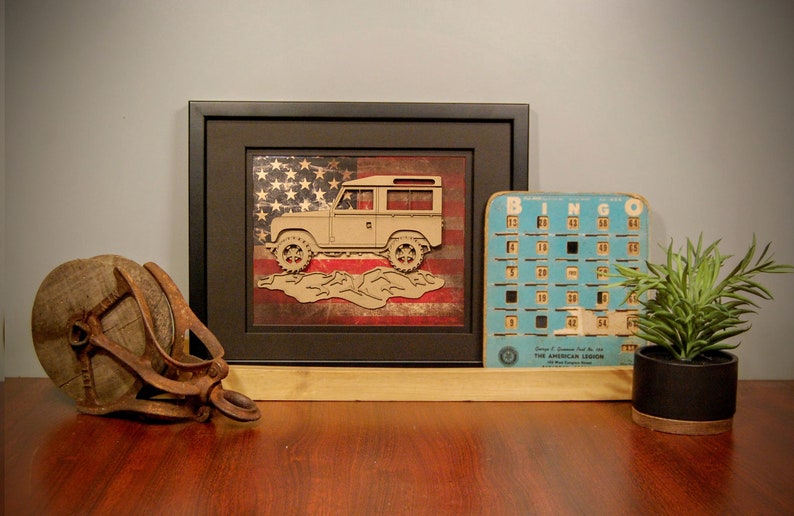Land Rover, Series 1, Landy, Overland, 4x4, Vintage Truck, Garage Art, Man Cave, Office Decor, Graduation gift, Father's Day gift image 1