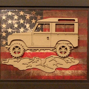 Land Rover, Series 1, Landy, Overland, 4x4, Vintage Truck, Garage Art, Man Cave, Office Decor, Graduation gift, Father's Day gift No spare