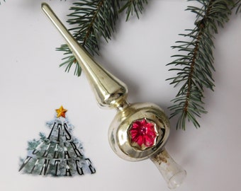 soviet Christmas Christmas glass tree topper 21 cm tree topper Christmas tree topper top 8.4 inch antique Christmas ornaments ornament