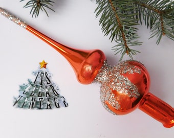soviet Christmas Christmas glass tree topper 21 cm tree topper Christmas tree topper top 8.4 inch antique Christmas ornaments ornament