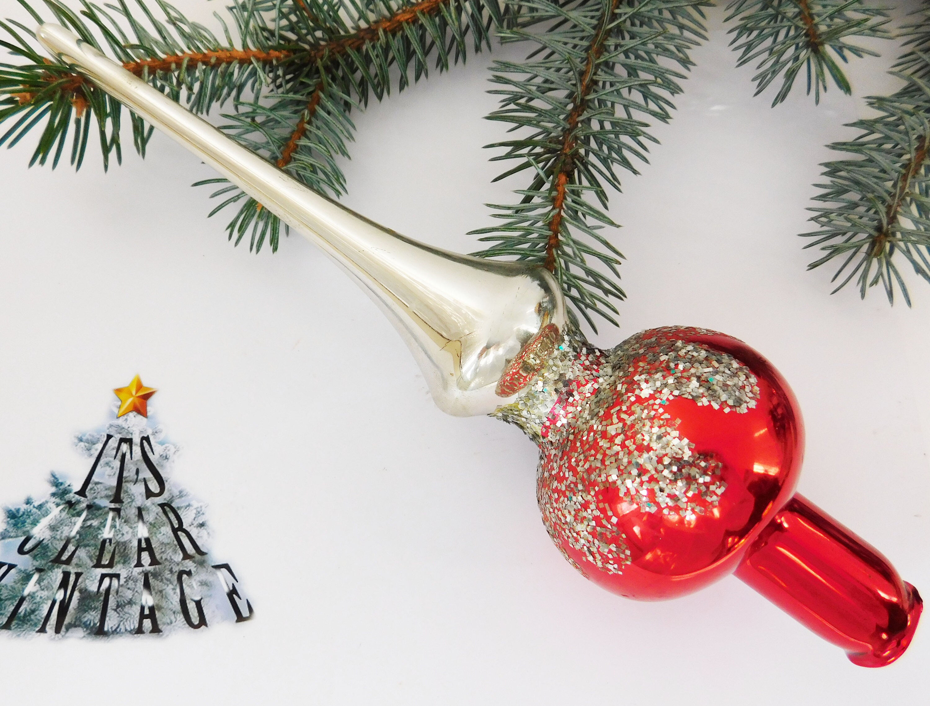 Vintage Christmas tree topper 22 cm 8.8 inch Christmas Etsy