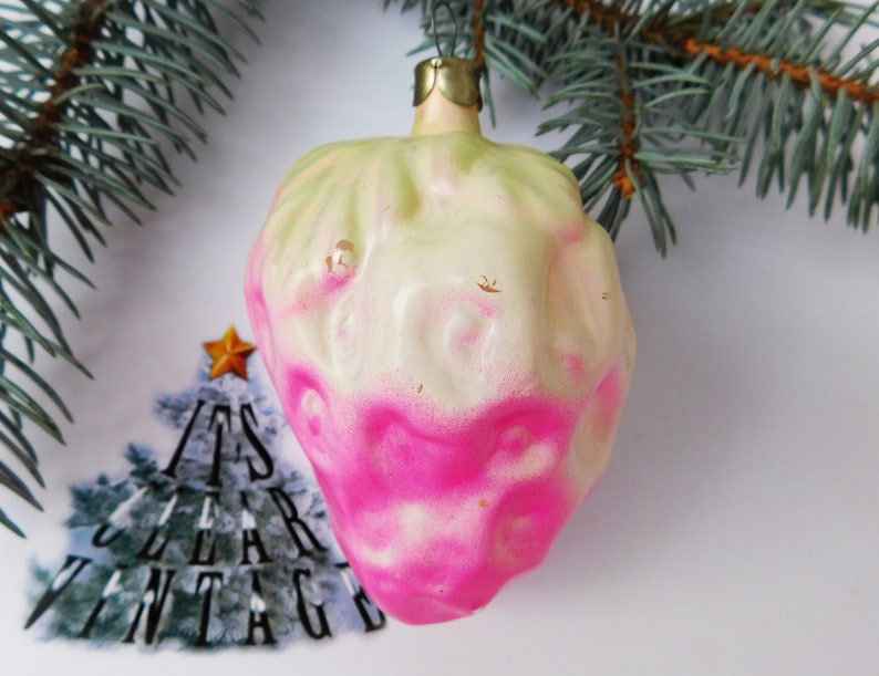 Christmas tree antique Christmas ornaments Christmas glass ornaments Big strawberry Vintage Christmas ornament
