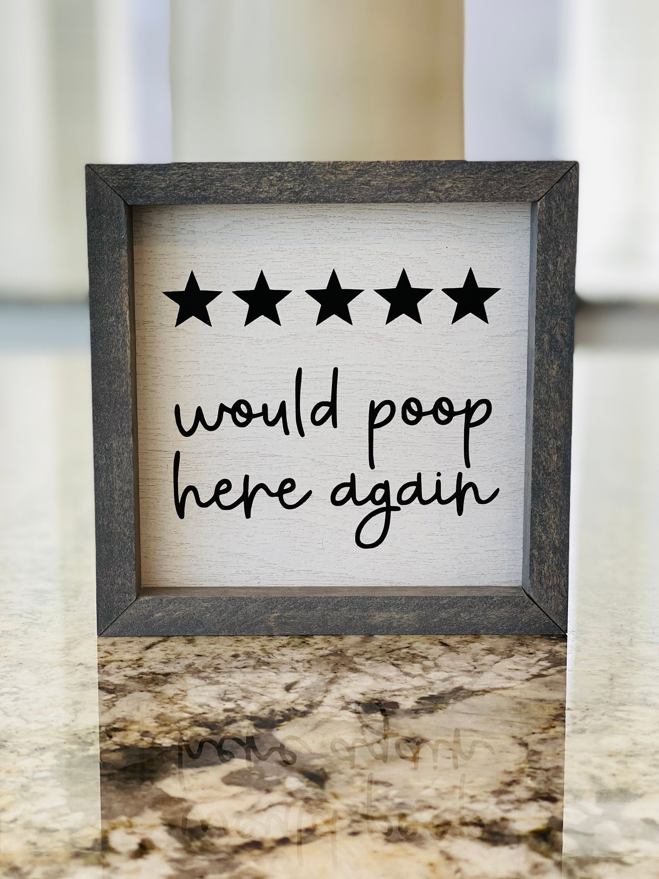 5 Star Would Poop Here Again Mini Sign Etsy