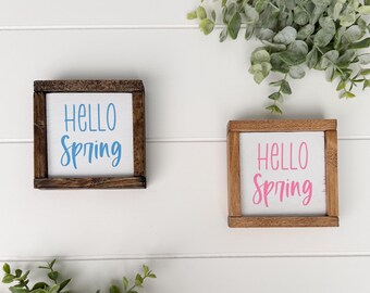 Hello Spring Mini Sign 3.75x3.75