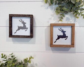 Reindeer Christmas Mini Sign 3.75x3.75