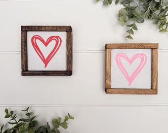 Heart Valentines Mini Sign 3.75x3.75
