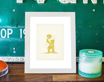 Quote art, Quote print, Quote printable, Quote wall art, Vintage art, Vintage print, Vintage wall art, Vintage printable, California, Bear