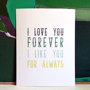Quote art, Quote print, Quote printable, Quote wall art, Nursery art, Nursery print, Nursery boy, I LOVE YOU FOREVER, I like you for always