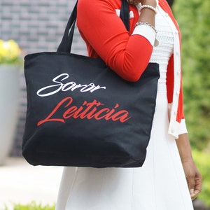 Custom Red and White Soror Bag