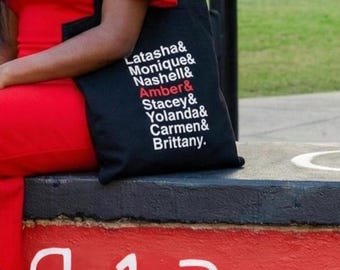Custom Red & White Line Sisters Sorority Bag