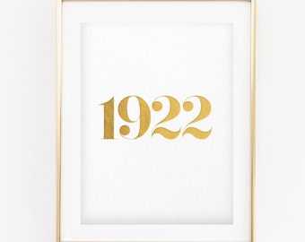 1922 Gold Foil Art -  Sorority Artwork