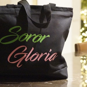 Custom Pink and Green Sorority Bag Soror Tote image 10