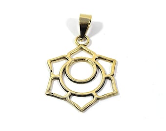 Chakras pendant, Seven chakras necklace, Star Tetrahedra Pendant, healing jewelry, spiritual pendant, Brass bead pendant, Yoga jewelry