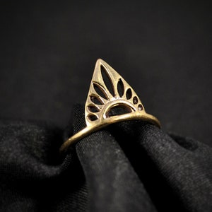 BOHO ring, Brass ring, EGYPTIAN jewelry, Golden jewelry, Statement Ring, Brass jewelry, Adjustable ring, Pyramid ring, Indian ring, Trendies