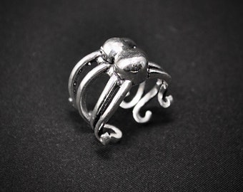 Silver ring, Gothic silver ring, Spider ring, Band ring, Gothic jewelry, Original design ring, Grunge jewelry, Steampunk, Punk ring, Octopus