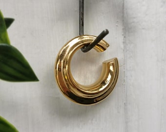 Hoop ear weights - Heavy earrings in gold or silver colored stainless steel - Rings for stretched ears