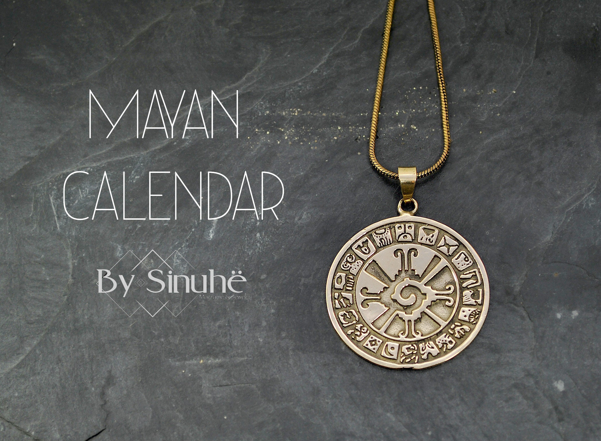 MAYAN CALENDAR Pendant Aztec Jewelry Amulet Pendant Mexican Etsy