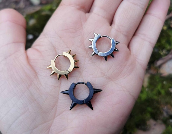 Black 2024 punk earrings
