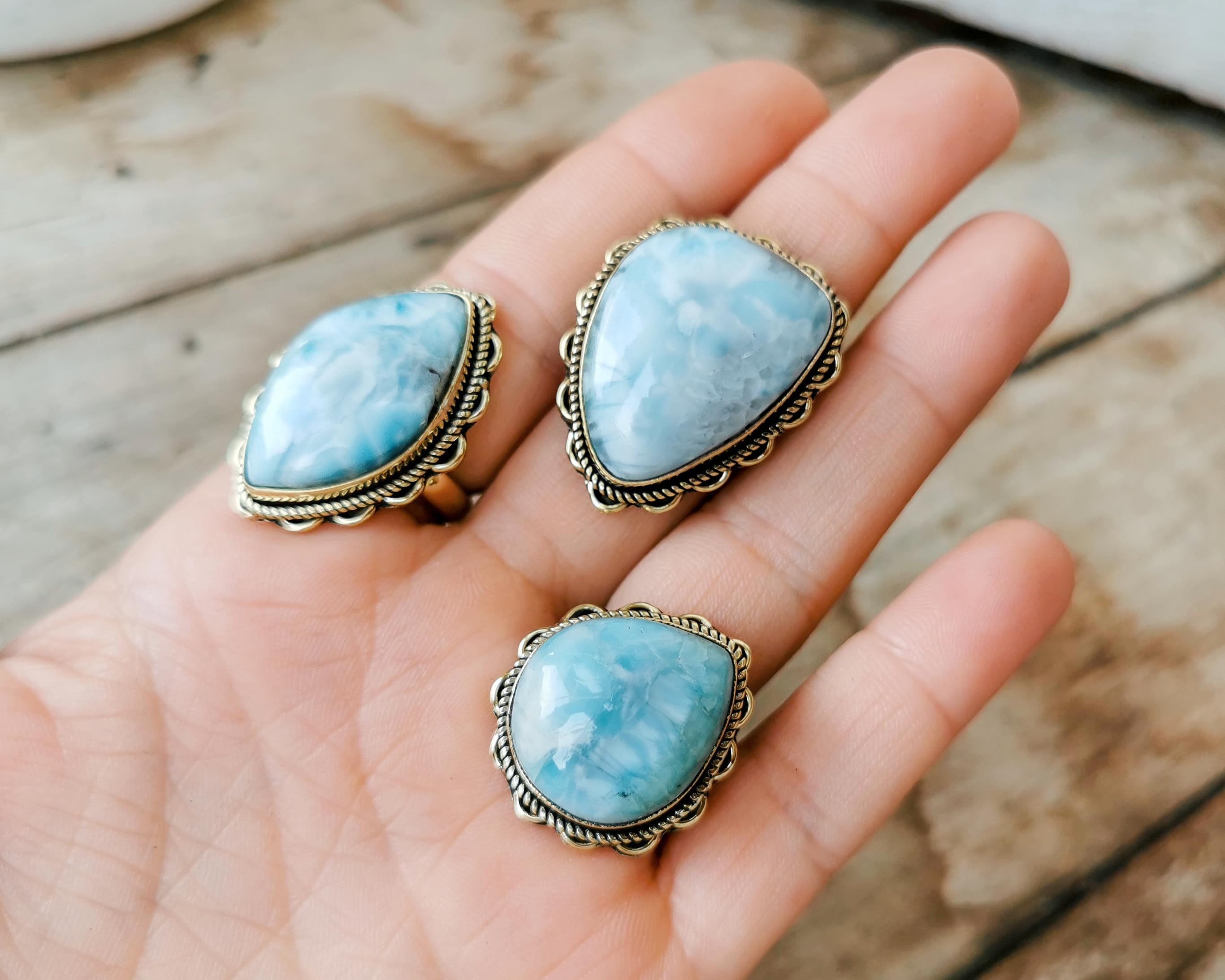 Larimar Large Eclectic Silver Artisan Hair Pin, 3.9” Aqua/Turquoise Blue, White Larimar Pin - Etsy Ireland main image 2