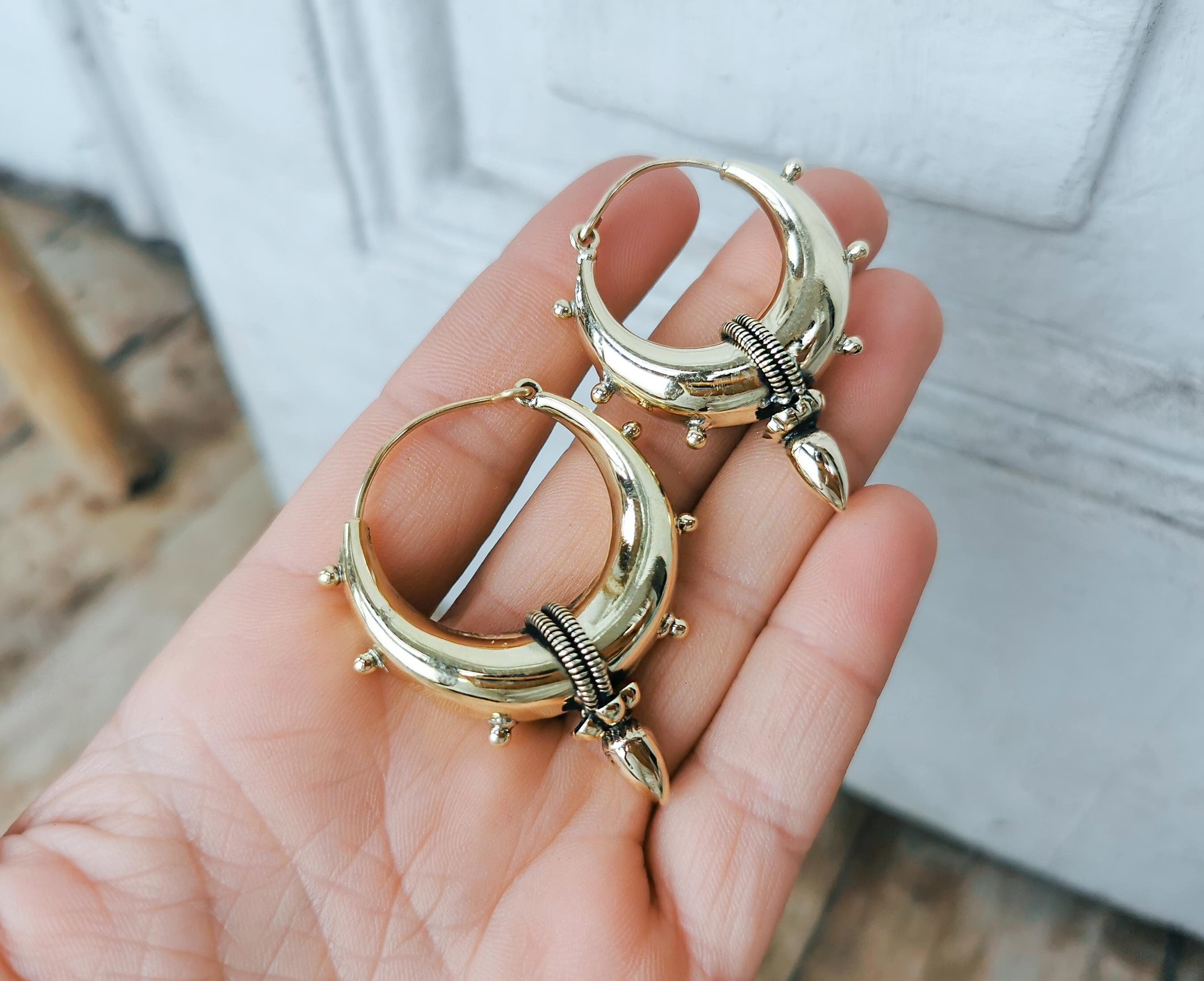 Chunky Gold Gypsy Hoop Earrings