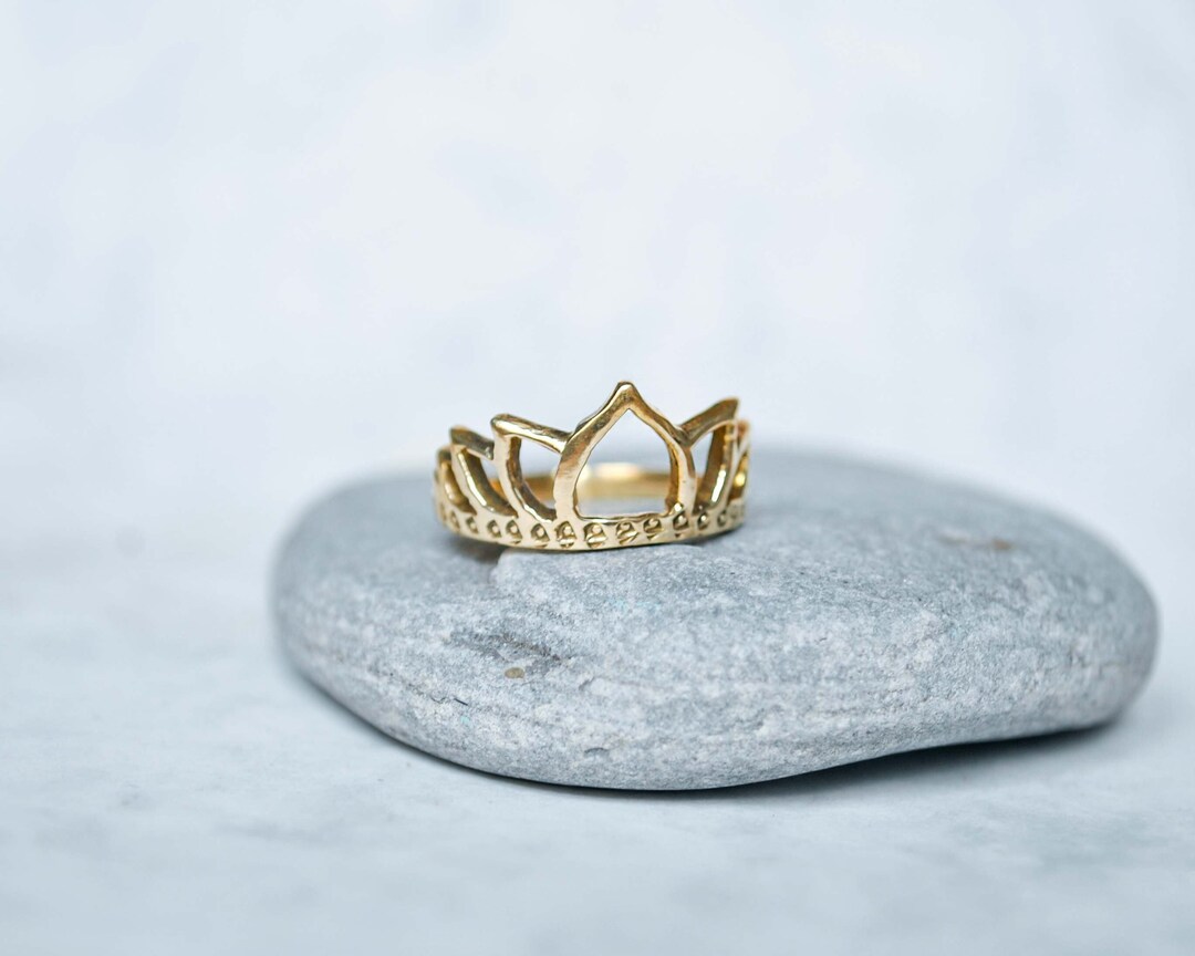 Lotus Flower Brass Ring - Small Size Ring for Girl - Jewelry With Yoga ...