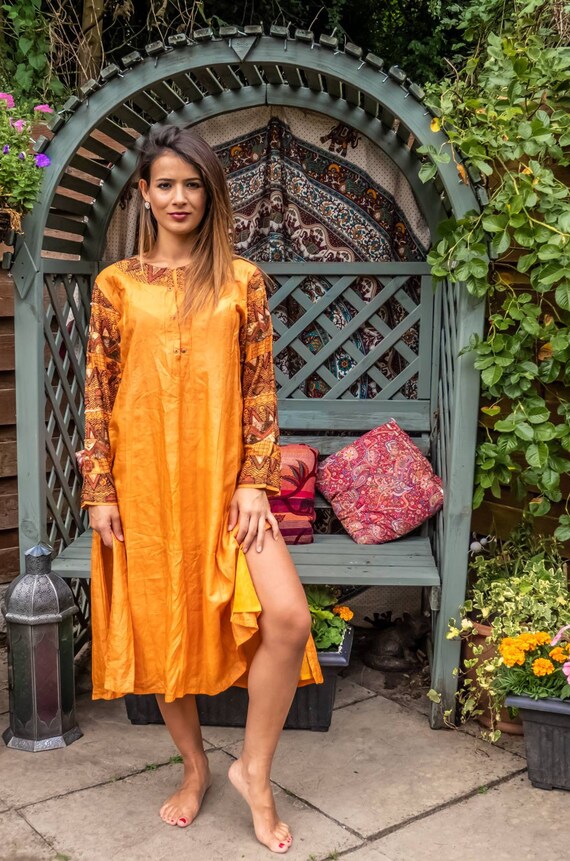 Silk Kaftan. Ethnic Clothing. Festival Fashion.