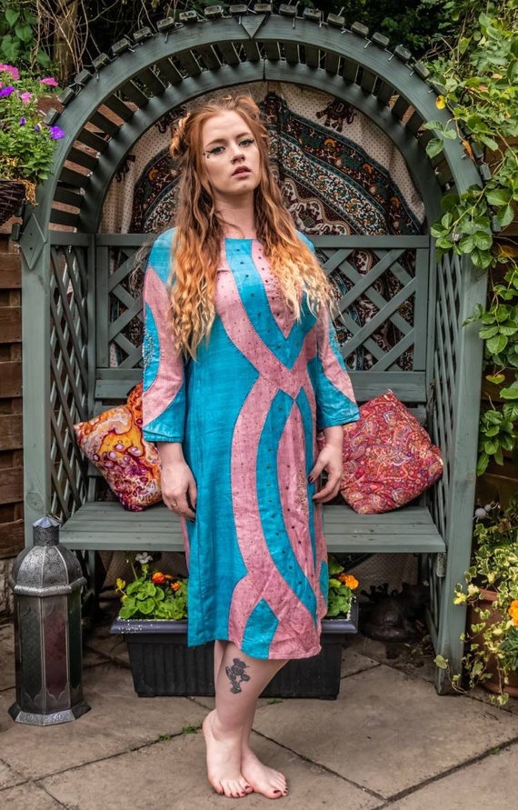 Indian Dress. Ethnic Clothes. 60s Hippie Dress. 70