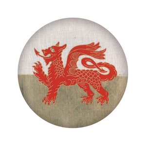 Badge / Pin - Welsh Dragon - Wales Flag - Red Dragon - Y Ddraig Goch - Cymru am Byth - Wales - Cymru
