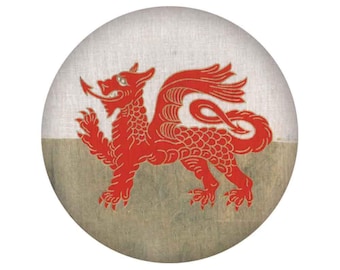 Broche Réversible Cravate Galloise – Dragon Celtique Rouge, Insigne Patriotique Pays De Galles