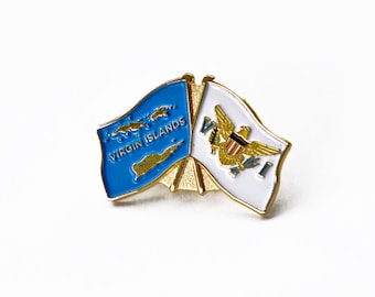 Flag and US Virgin Islands Pin - Lapel Pin, Hat Pin, Trading Pin, Souvenir and Historical Pin / Lapel Pin Collectors and Trading