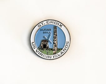 Sugar Mill Lapel Pin or Trade Pin for St. Croix US Virgin Islands / USVI History and Culture / Lapel Pin Collectors and Trading