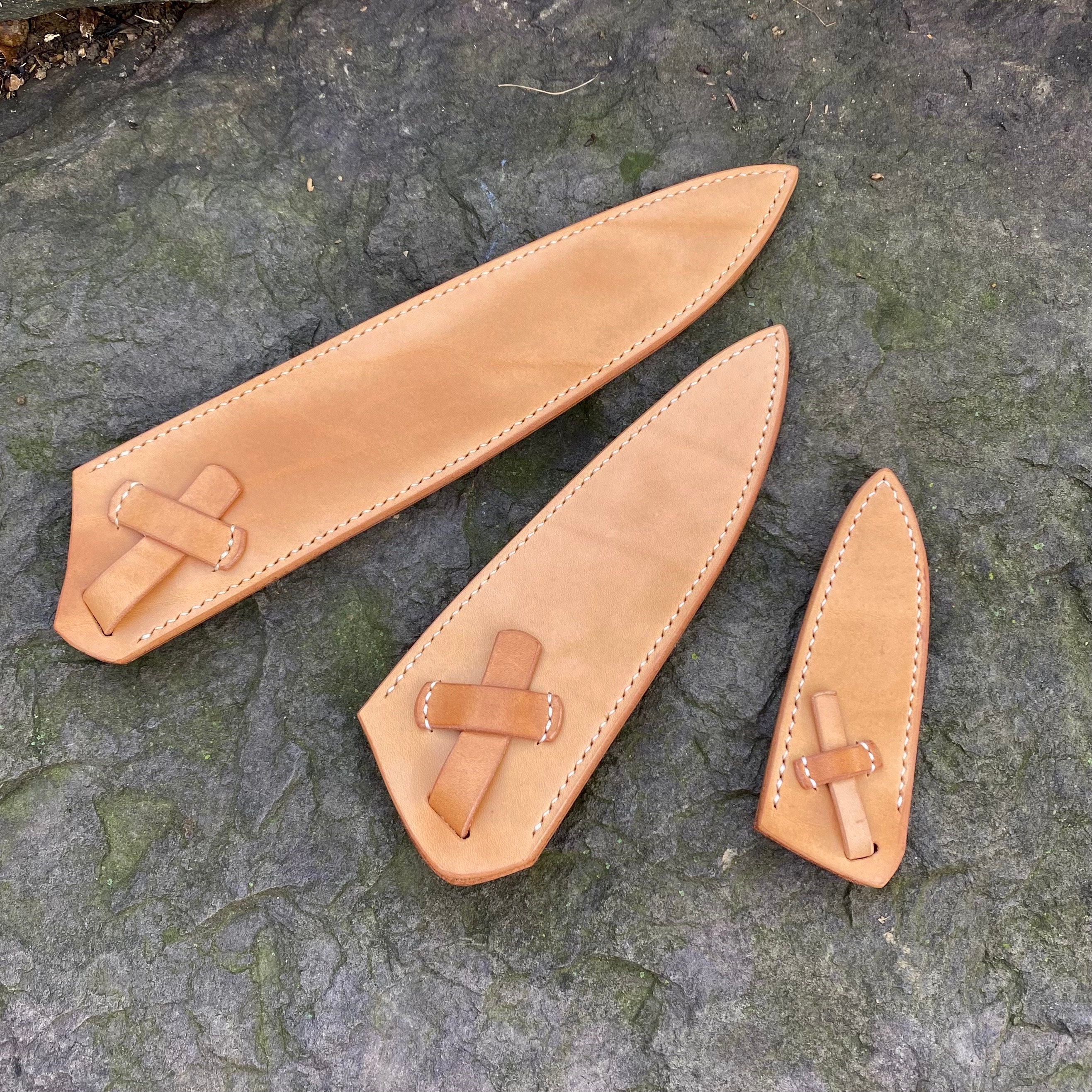 Knife Cover Made-to-measure in Hand Colored Best Veg Tan Italian Leather,  Fully Customizable 