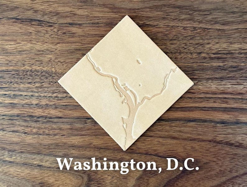 FranklinPrattLeather Washington, DC Map Coaster - Thumbnail 4