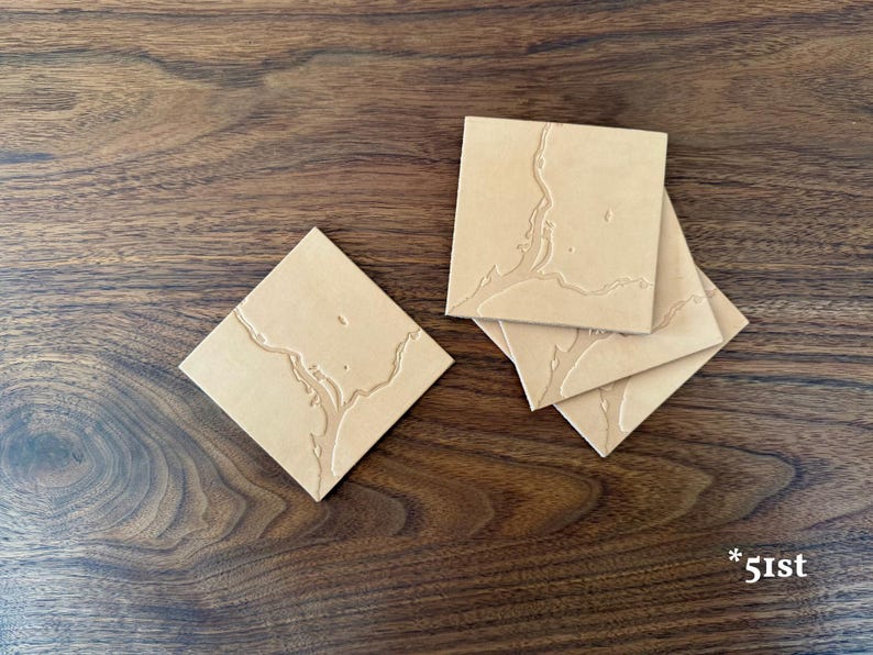 FranklinPrattLeather Washington, DC Map Coaster