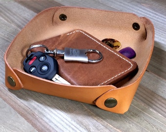 Custom Leather Valet Tray (Catch-all) with Snaps