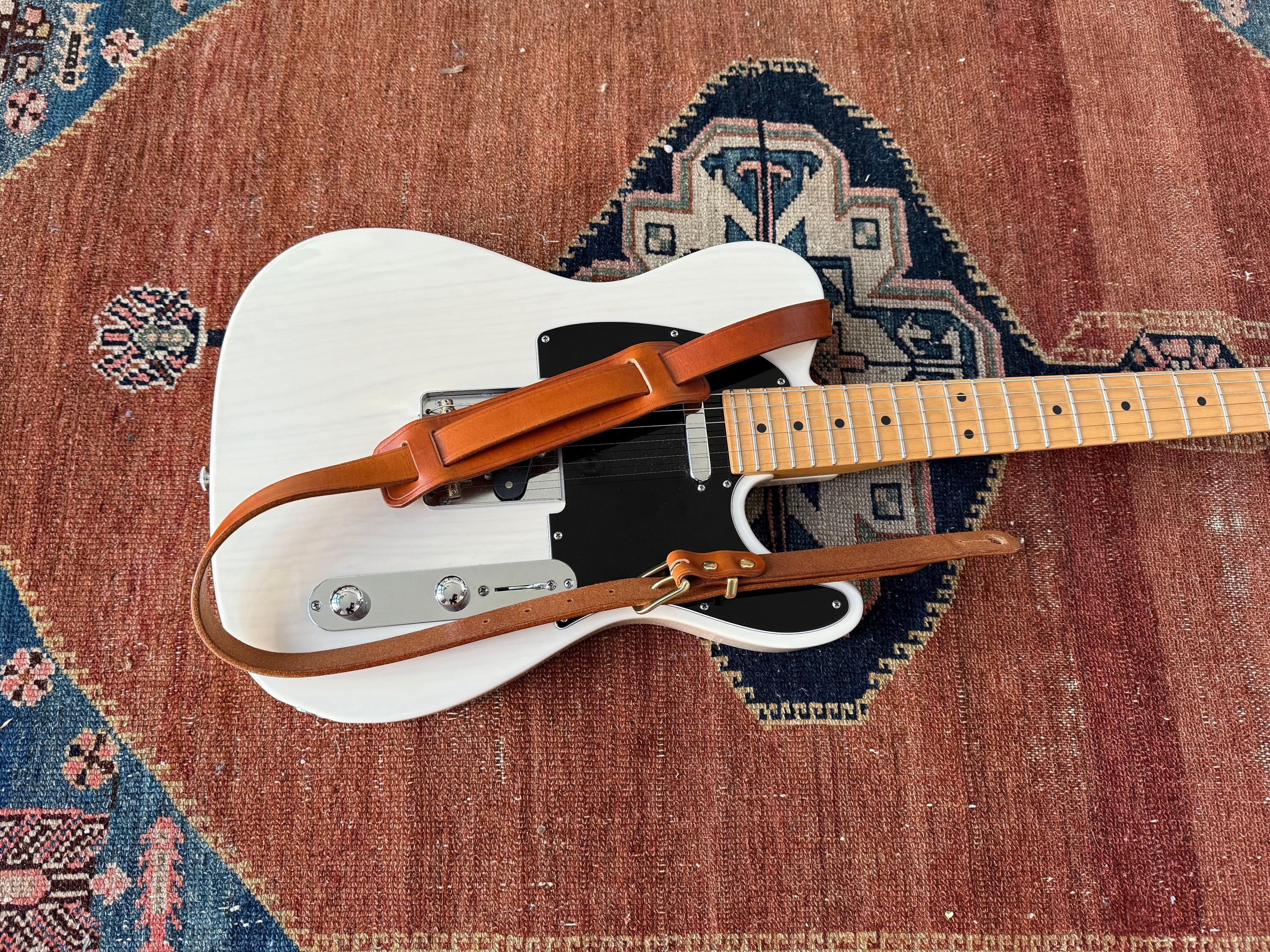 カスタムレプリカ 50年代テレキャスターレザーギターストラップ - Etsy