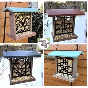 Handmade FLW inspired Hanging Bird Feeder Flora image 6