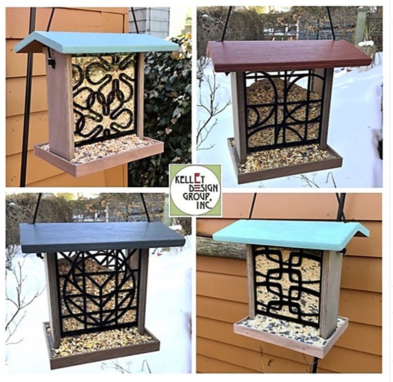 Handmade FLW inspired Hanging Bird Feeder Flora image 6