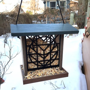 Handmade FLW inspired Hanging Bird Feeder Flora image 1