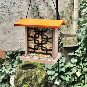 Bird Feeder Retro Style in Mid Mod Bold Orange image 6