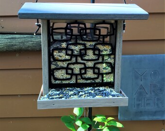 Hanging Bird Feeder - Atomic Ranch in Wedgewood Blue