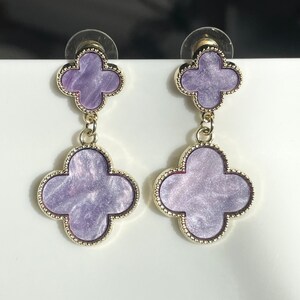 Double Clover Drop Earrings Gold Plated 925 Sterling Silver - Etsy