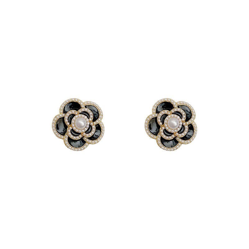 Authentic Chanel Pearl Stud Earrings, Silver