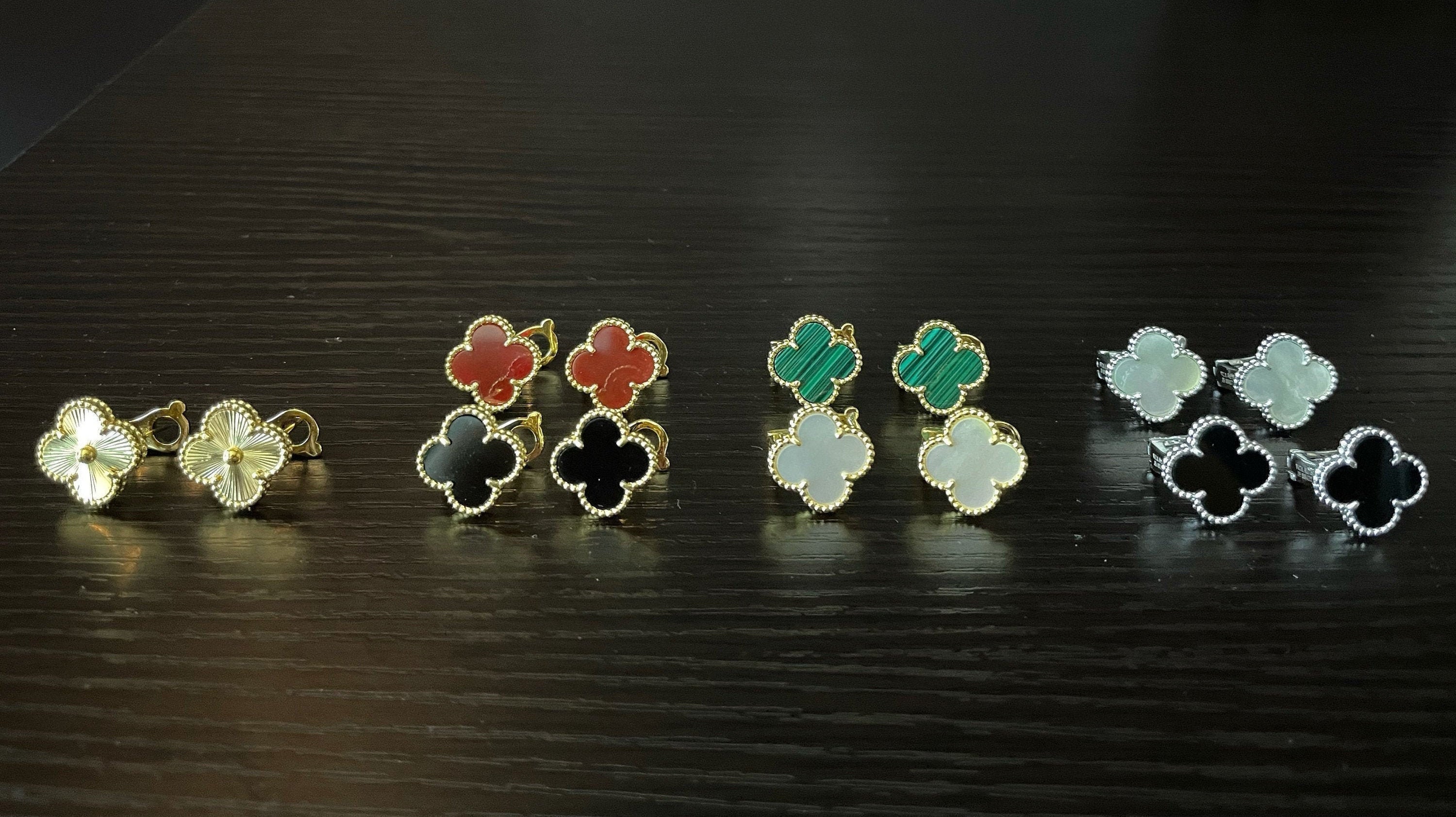 High Quality 18k Gold Plated, 925 Sterling Silver Four Leaf Clover Ea…