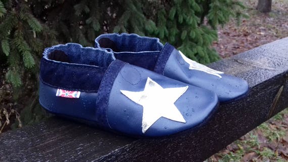 Blue moccasins, Baby and toddler sandals, first walker moccasins, soft sole, nappa leather, baby gift, Toddler Moccasins, baby girl slippers