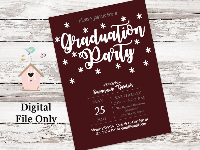 Maroon Texas A&M Aggie Graduation Party Invitations Etsy