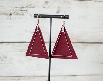 Aggie Texas A&M Maroon Triangle Gameday Earrings