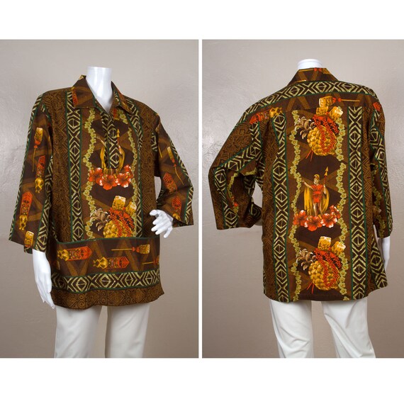 Vintage 1950s - 1960s RARE Men's Hawaiian Pullover